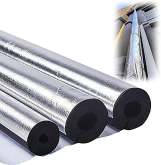 Outdoor Foam Pipe Insulation tubing, for On air Conditioning Lines on Heat Pump, Insulated Tubes Prevent Heat Loss, ID 22mm (7/8")-165mm (6-1/2") Aluminum foil Foam Tubing(140mm(ID) x30mm)