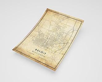 MG Global Rustic Poster of Beloit Wisconsin | 11x17 12x18 16x24 24x36 Vintage Unframed Print | Antique Hometown City Wall Art for Gift | Home Office Decor