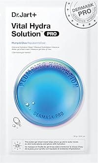 Dr.Jart+ Dermask Vital Hydra Solution Glow Korean Face Mask with Hyaluronic Acid for Glass Skin | Sheet Mask | Korean Skin Care