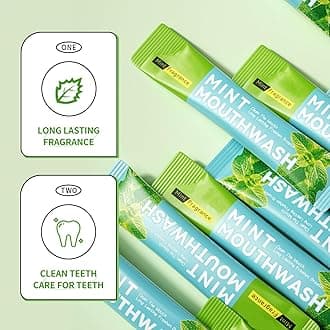 Travel Size Portable Mouthwash,Mint Flavor Mini Individual Disposable Mouthwash for Fresh Breath, Alcohol Free,Travel and Office Essential (Pack of 20)