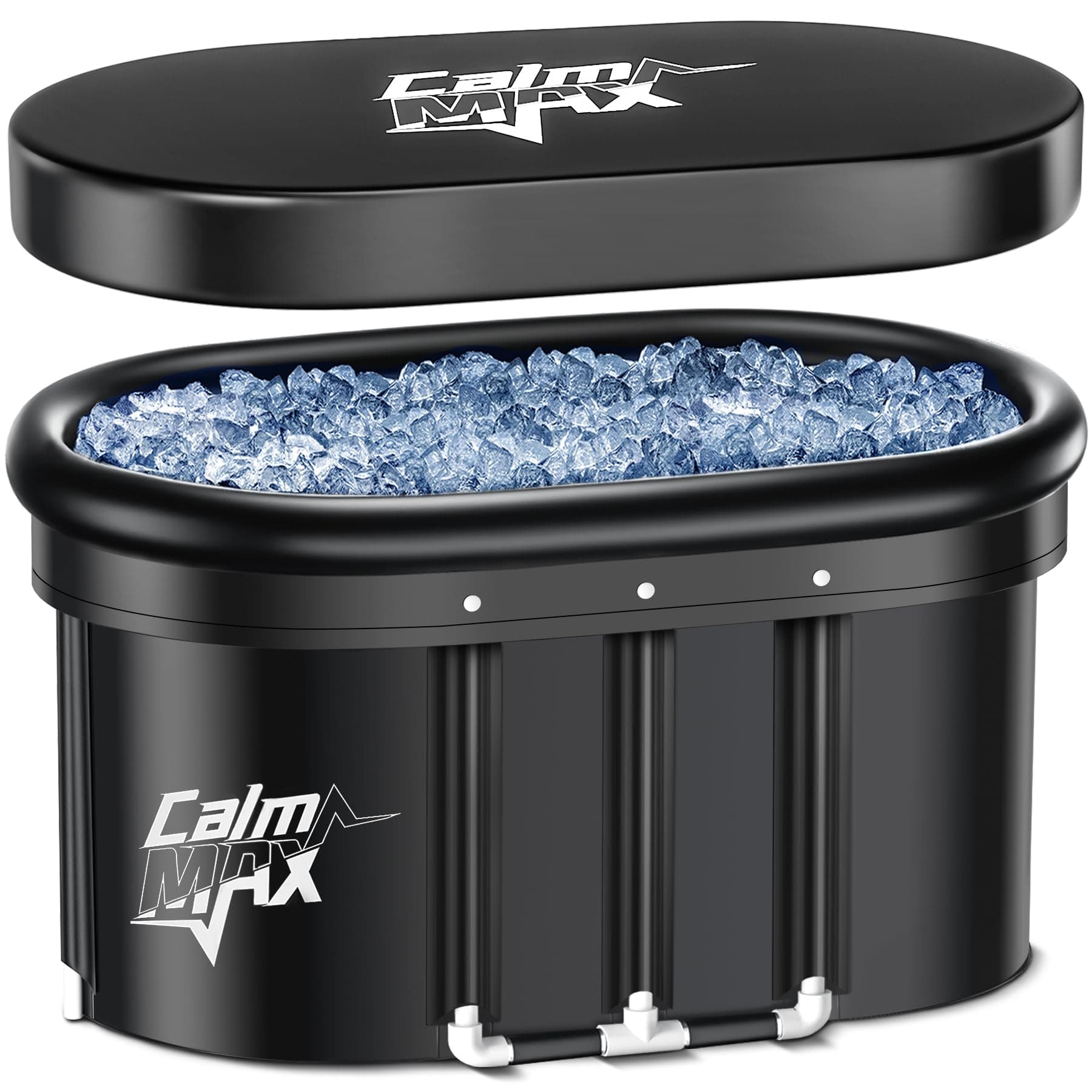 Oval Ice Bath 2.0 with Inflatable Neck Rest Ring for Athletes XL Portable Cold Plunge Tub for Cold Water Therapy Ice Baths at Home - 101 Gal Capacity