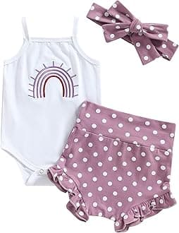 Thorn Tree Newborn Baby Girls Clothes Cotton Suit Cute Baby Kid Infant Romper Play Wear Summer Rainbow Outfits