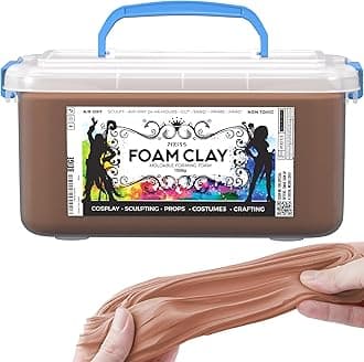 Pixiss Beige Modeling Foam Clay - Premium Beige Foam Air Dry Clay Cosplay Foam for Costumes, 1500 Gram Sculpting Clay for Crafts - Flexible Air Drying Clay Foam (Beige)