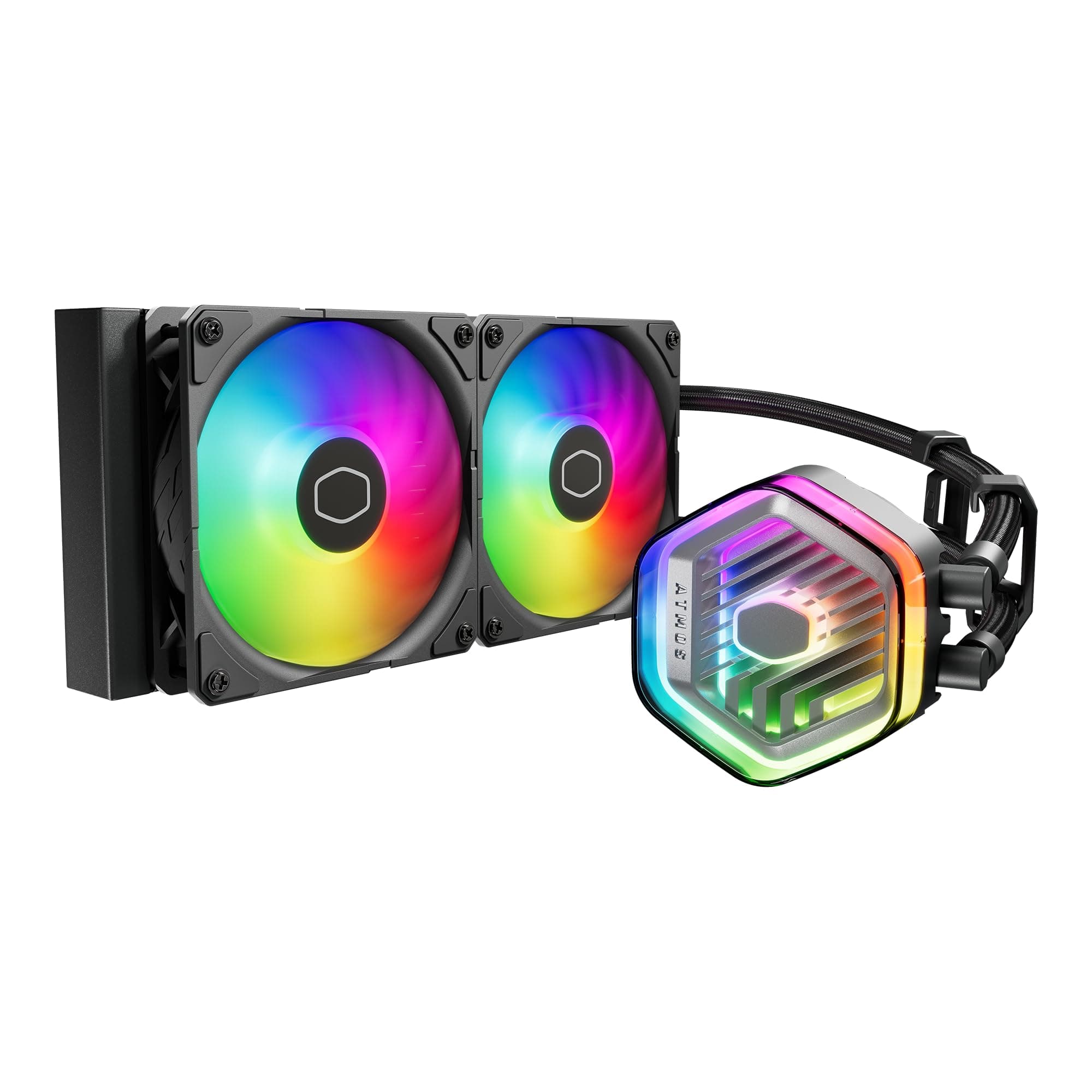 Cooler Master MasterLiquid 240 Atmos ARGB Close-Loop AIO Liquid Cooler, Customize Pump, Sickleflow Edge PWM Fans, 360mm Radiator, CryoFuze, AMD Ryzen AM5/AM4, Intel LGA1700/1200 (MLX-D24M-A25PZ-R1)