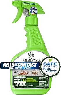 Green Guard Pest Control Spray - Indoor & Outdoor Killer of Ants, Roaches, Spiders & Other Crawling Insects, Safe Around Children & Pets, Plant-Based, Pleasant Scent (Peppermint Hit, 16oz)