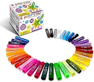 TBC The Best Crafts Paint Sticks,36 Classic Colors, Washable, Non-Toxic, Tempera Paint Sticks for Kids and Students