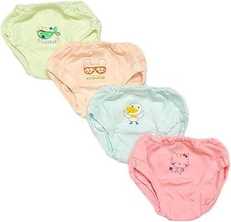 heartburyBaby Boys and Baby Girls 100% Organic Cotton Underwear/Rompers/Briefs/Panty-Multicolor(Pack of 4,6,8)