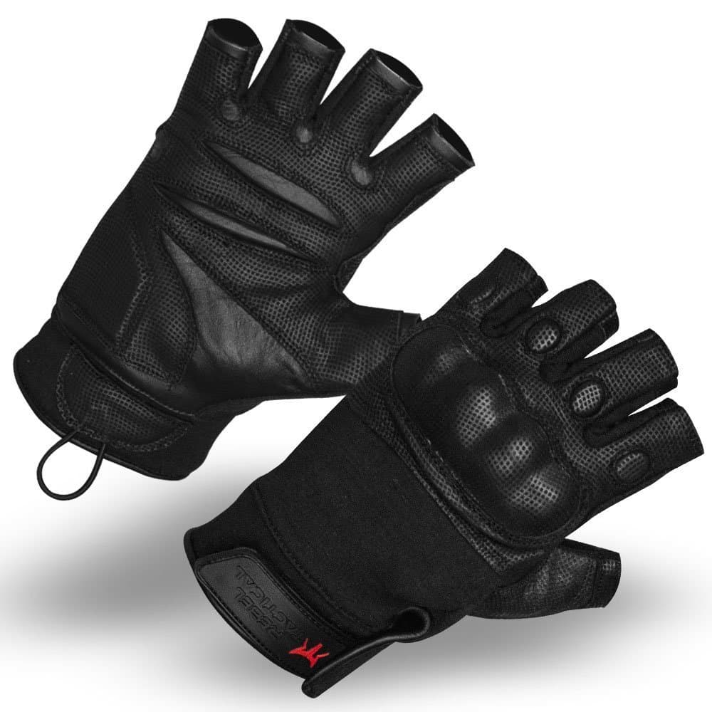Warrior Fingerless Hard Knuckle Gloves (Large)