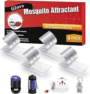 4 Lures Octenol Mosquito Cartridge, Mosquito Attractant Bait Refill, Mosquito Bait Octenol Lure for Bug Zapper & Fly Traps, Compatible with All Flying Mosquito Insect Trap