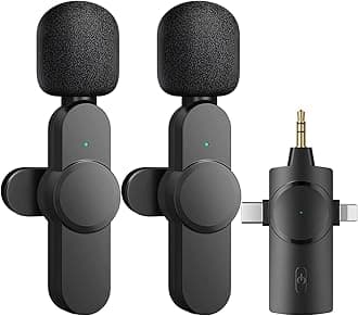 MAYBESTA Divine Wireless Lavalier Omnidirectional Microphone System Vlog for Type-C Android & iPhone,Plug and Play,Noise Reduction,No Need APP & Bluetooth (3 in 1 Dual MICC,)