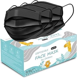 - Disposable Kids Masks for Protection Breathable Colorful Black Cute Facemasks for Children