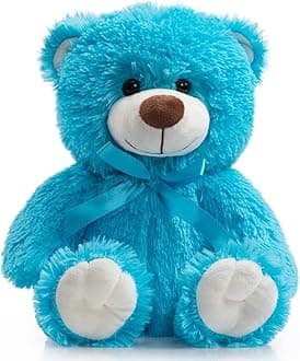 Super Color Teddy Bear Stuffed Animals Plush Toy for Children Girlfriend Family Congratulations Baby Shower Birthday Blue 14 inch
