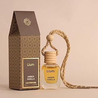 Llum Amber Vanilla Hanging Car Air Freshener |10ml, Pack of 1 |Luxury, Organic Toxin-Free Perfume |Interior Accessory for fresh Aroma |Long Lasting Fragrance, liquid