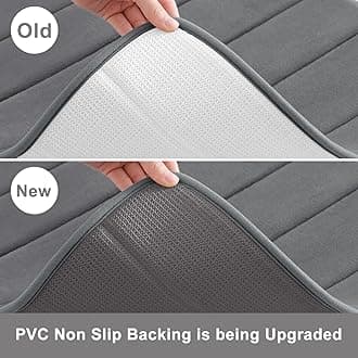 Buganda Memory Foam Bath Mat, 47" x 20", Ultra Soft and Non-Slip Bathroom Rugs, Water Absorbent and Machine Washable Bath Rug Runner for Bathroom, Shower, and Tub, Grey