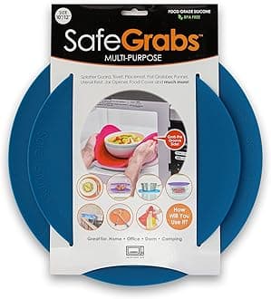 Safe Grabs: Original Microwave Mat as Seen on Shark Tank | Splatter Guard, Trivet, Hot Pad, Pot Holder, Minimize Mess (BPA Free, Heat Resistant, Dishwasher Safe), (Spruce, Safe Grabs (10" & 12"))
