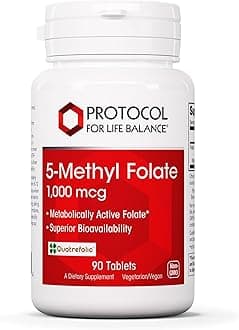 5-Methylfolate 1,000mcg - Superior Methyl Folate Bioavailability - for Brain Support - Folate Supplement for Women & Men - Kosher & Vegan - 90 Tabs