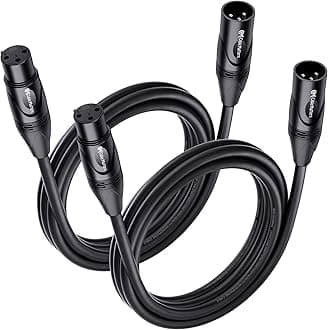 Cable Matters 2-Pack Premium XLR to XLR Cables - 6ft, Male to Female Microphone Cable, Oxygen-Free Copper (OFC) Mic Cord, Black