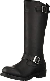 16" Motorcycle Men’s Side Boot Zipper Oiled Leather Boots