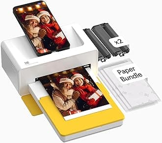 Dock Plus 4Pass Instant Photo Wireless Color LED Printers (4X6 Inches) + 90 Sheets Bundle, White