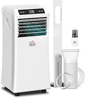 8000 BTU Portable Air Conditioner for Rooms Up to 344 Sq. Ft., 3-in-1 AC Unit with Cooling Fan, Dehumidifier, Sleep Mode, Remote Control, 24H Timer, Window Installation Kit, White