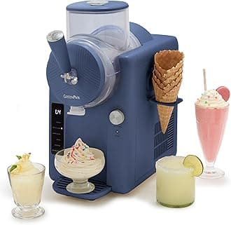 - Frost Ice Cream Maker & Slushie Machine, Soft Serve, Sorbet, Margaritas, Milkshakes, Frozen Yogurt, No Pre-Freezing, Ready in 15 Mins, 6 Modes, 7 Textures, Self-Cleaning, Family Size, Blue