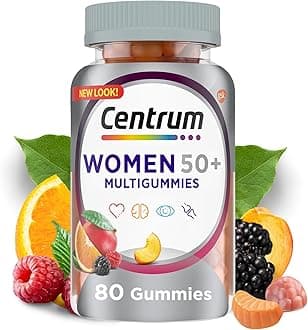 Multigummies Supplements, Gummy Vitamins for Women 50 Plus Multivitamin, with Vitamin D, B6 & B12, Vitamins and Supplements, Assorted Fruit Flavor, 80 Count Gummies (Women 50+, 80ct) Pill Case
