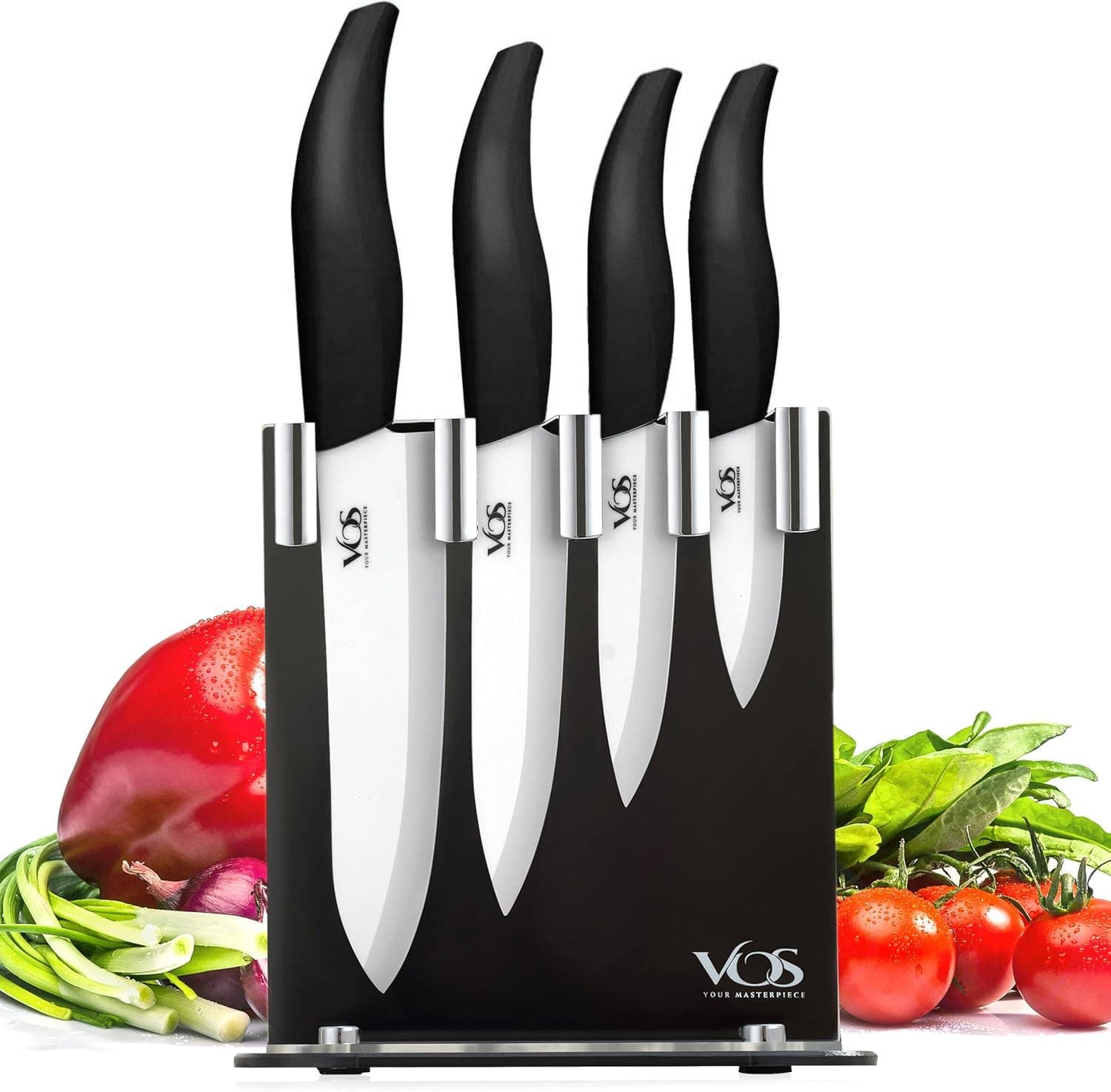 Ceramic Knife Set, Ceramic Knives Set For Kitchen, Ceramic Kitchen Knives With Holder, Ceramic Paring Knife 3", 4", 5", 6" Inch Black