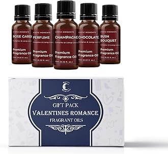 Mystic Moments | Valentines Romance Gift Starter Pack of 5 Fragrant Oils 5 x 10ml| Sweet Floral & Dessert-Inspired Aromas for Candles, Soaps & DIY Home Scents