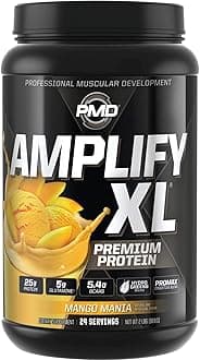 Sports Amplify XL Premium Whey Protein Supplement Hydro Greens Blend - Glutamine and Whey Protein Matrix with Superfood for Muscle, Strength and Recovery - Mango Mania (24 Servings)
