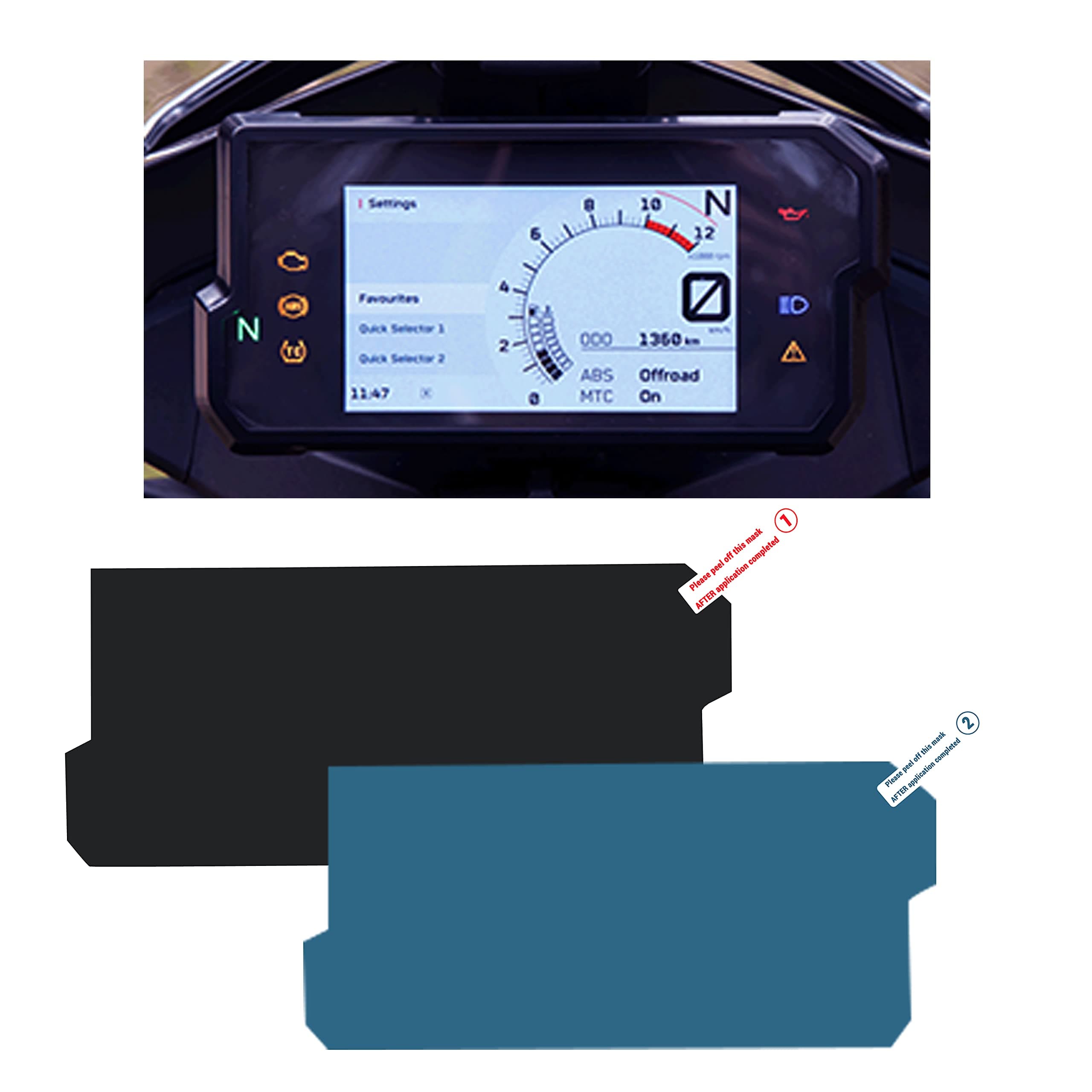 NIKAVI SMSG12 Speedo Meter Screen Protector Scratch Guard Compatible for - KTM Duke 390, Adventure 390 + NKVKC