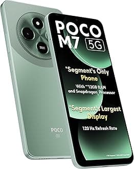Poco M7 5G Mint Green 6GB RAM|128GB ROM|SD4 Gen2 Processor|6.88" HD+ Display|50MP Camera|8MP Front Camera|5160 mAh Battery