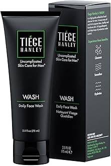 Tiege Hanley Daily Face Wash for Men (WASH) | 30 DAY SUPPLY 2x per Day | Gently Removes Dirt, Grime & Excess Oil | Feel Cleansed & Refreshed | Fragrance Free | Dry or Sensitive Skin | 2.5 Ounces
