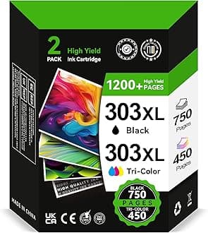 303XL Ink Cartridges Replacement for HP 303 Ink Cartridges Black and Colour Original, Printer Ink 303 XL for Envy Photo 7134 7830 6232 6230 7130 6220 6234 7100 7155 7800 7834 7855 7864 TANGO X