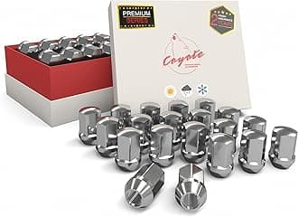 Wheel Accessories Parts 20 Pcs M14x1.5 14x1.5 Thread Premium OEM Style Lug Nuts 1.65" Long Chrome 7/8" 22mm Hex Fits Jeep Wrangler Gladiator ｜ RAM 1500 1500 Classic 6509422AA ｜ 611-330