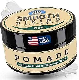 Pomade for Men - Medium Hold & High Shine - Hair Styling Formula for Straight, Thick and Curly Hair - 2 OZ -