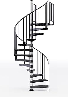 Reroute 36"H Platform 2 Rails Spiral Stair Kit, 60" Dia, 12'H, Vinyl Handrail, Unassembled