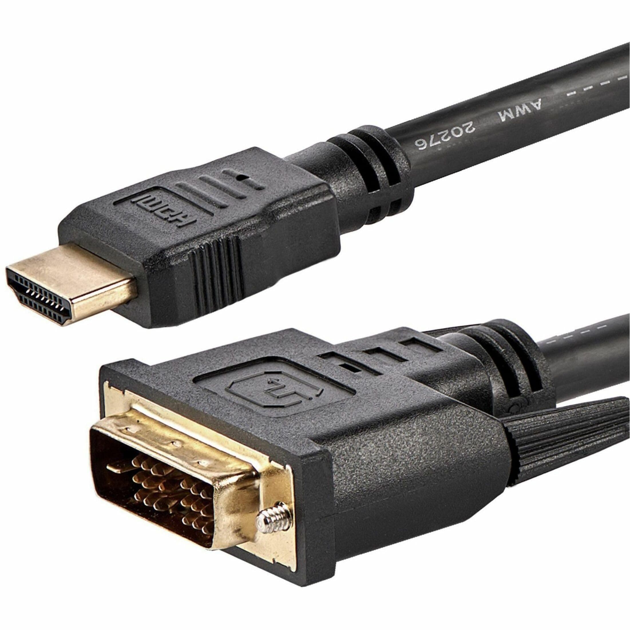 StarTech.com 6ft HDMI to DVI D Adapter Cable - Bi-Directional - HDMI to DVI or DVI to HDMI Adapter for Your Computer Monitor (HDMIDVIMM6),Black
