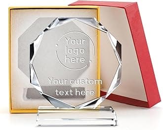 Personalized Crystal trophy engraved - Custom Engraved Glass Awards for Employee Recognition, Retirement, Sports, Appreciation, Best Teacher, Corporate Gifts