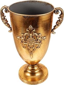 Gadpiparty Trophy Shaped Vase Vintage Floral Bucket Antique Rustic Flower Vase Plant Container for Home Table Centerpieces Decor