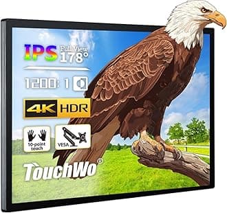 55 inch Capacitive Multi-Touch Screen Industrial Monitor, 16:9 Display 1920 x 1080P, Built-in Speakers, USB, VGA, DVI & HD-MI Ports, Digital Signage Displays and Player for Advertising