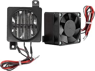 GOTOTOP 24V Heater PTC Fan Heater, Constant Temperature PTC Fan Car Heater Small Space Heating Incubator(24V 250W)