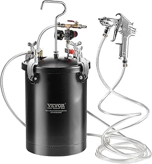 VEVOR Spray Paint Pressure Pot, 15L/3.75gal Pressure Pot Tank, 60 psi Adjustale Pressure, Steel Pressure Pot Paint Tank with Spray Gun, Hoses, Pressure Gauge, for Home Decor and Industry Painting