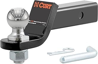 Curt 45036 Trailer Hitch Mount With 2-Inch Ball & Pin, Fits 2-In Receiver, 7,500 Lbs, 2" Drop