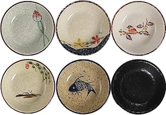 Porcelain Tapas Dishes,Snack Bowls for Tapa,Tapas Bowl Set,Ceramic Dipping Bowls,6pcs Ø 10 cm Small Spice Bowl,Dishes Sauce Dishe for Sushi,Sauce,Snack and Soy