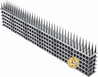 KADAX Plastic Bird Spikes, 51 x 4 x 3 cm, Wall Spikes, Fence Tops Spikes, Pigeon Repellent, Deterrent for Birds, Cats, Anti Climb Spikes, Squirrel Repellent (6, Silver)