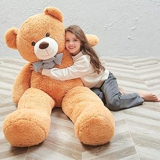 MorisMosGiant Teddy Bear Stuffed Animals 55inch, Life Size Bear, Big Bear Plush for Girlfriend Valentine Christmas Birthday
