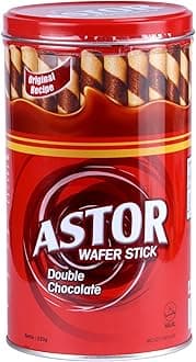 Astor Chocolate Wafer Rolls Stick, 330g Can, Crispy, Creamy & Delicious Snack, Perfect for Gifting & Anytime Treats