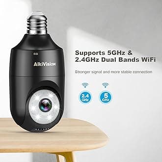 2K Light Bulb Security Cameras Outdoor 2pcs - 5G Hz 360° Motion Detection Home Security Cameras Outside Indoor, AI Detection Full-Color Night Vision, Auto Tracking, Siren Alarm
