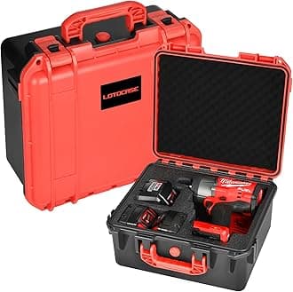 Hard Case for Milwaukee M18 Impact and Torque Wrench - Tool Set Bag for Milwaukee M18 Wrench, Waterproof/Shockproof Tool Box for Milwaukee 2/1 3/4 3/8 Cordless Torque Wrench/Battery/Charger(Case Only)