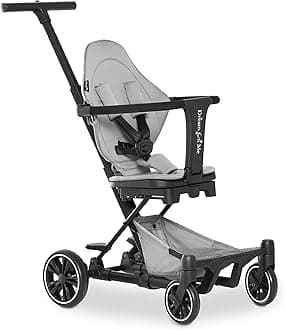Dream On Me Drift Rider Stroller in Gray, Sturdy Design, 360 Angle Rotation, Compact Folding, Soft Ride Wheels